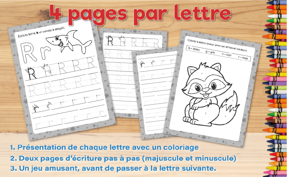 Apprendre à écrire l'alphabet graduellement